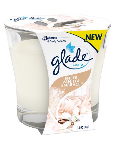 17076 - Glade Candle Sheer Vanilla Embrace - 3.4 oz. (Case of 6) - Box:  - Loc: I5