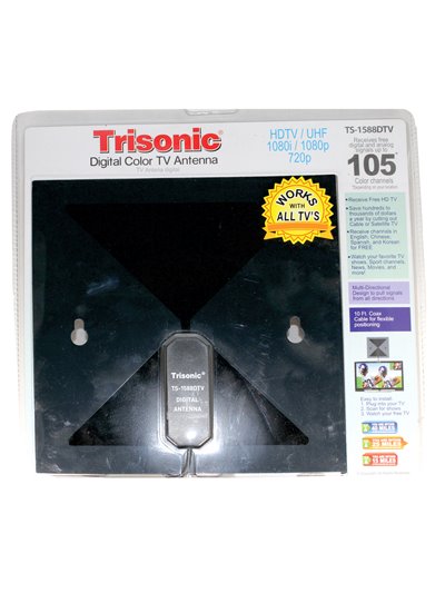 17187 - Trisonic Digital Color TV Antenna Flat Indoor ( TS-1588DTV ) - Box:  - Loc: A1