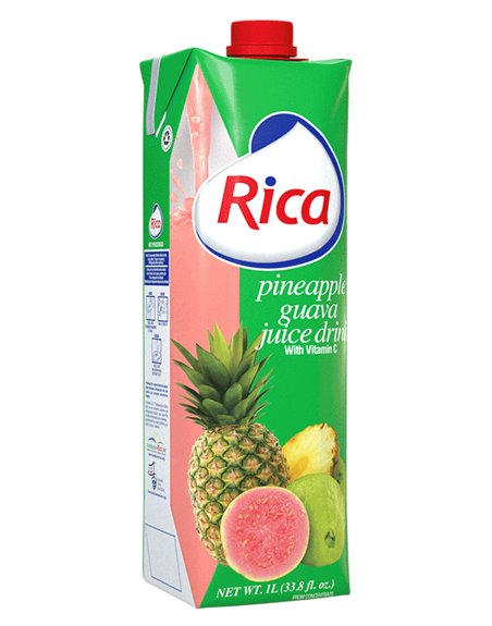 17228 - Rica Juice Pineapple Guava - 1 Lt. (Pack of 12) - Box:  - Loc: F2