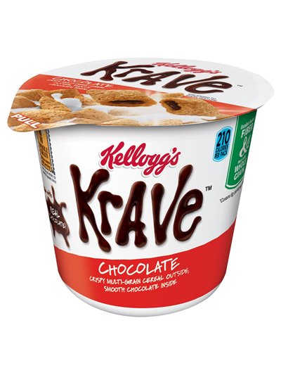 11270 - Kellogg's Krave Chocolate Cereal Cups - 6 Pack - Box:  - Loc: E5