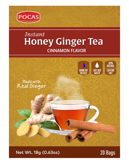 18046 - Pocas Honey Ginger Tea, Cinnamon Flavor - 20 Bags - Box:  - Loc: R3