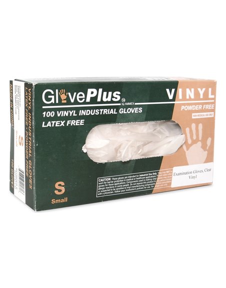 18123 - Vinyl Gloves Powder Free, Small - 100ct - Box:  - Loc: I13
