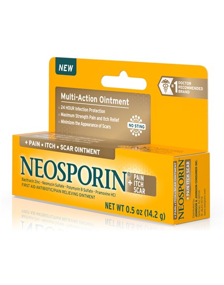 18147 - Neosporin Pain Itch Scar Ointment, 0.5 oz - Box:  - Loc: K1