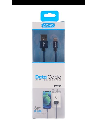 18292 - Aoko Data Cable Iphone 2.4 A - Box:  - Loc: L0