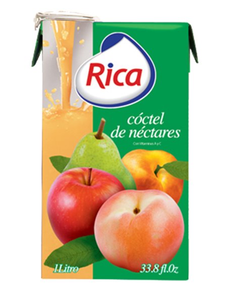 18837 - Rica Coctel De Nectares - 1 Lt. (Pack of 12) - Box:  - Loc: F3