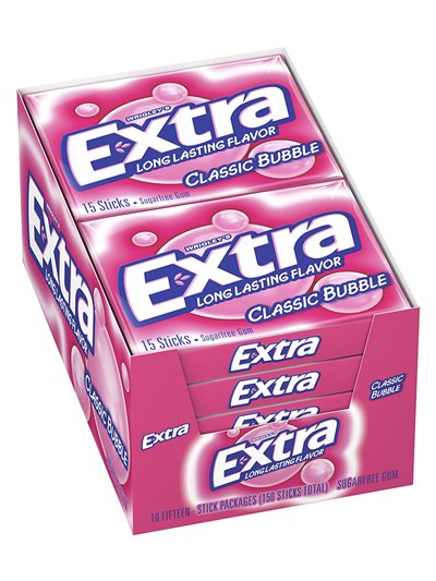 18849 - Extra Gum Classic Bubble - 10/15 Sticks - Box:  - Loc: N1
