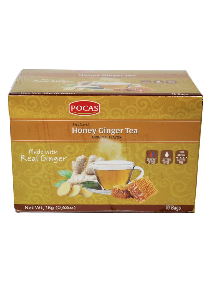 18875 - Pocas Honey Ginger Tea, Original Flavor - 10 Bags. (Case of 24) - Box:  - Loc: R3