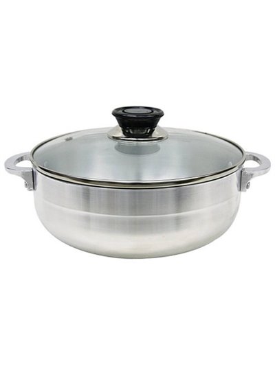 19018 - Caldero Aluminum W/ Glass Lid - No. 7 - Box:  - Loc: J10