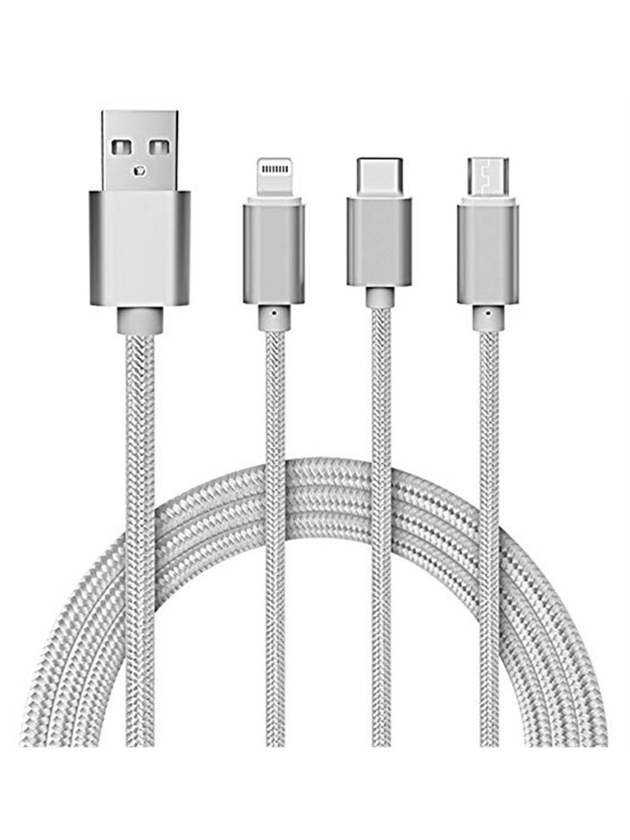 19221 - Aoko Data Cable 3.6 A 3 in 1 ( Galaxy & iPhone ) - Box:  - Loc: L0