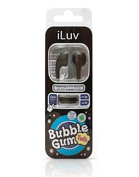 19368 - iLuv Bubble Gum Talk Earphones W/ Mic, Black - Box:  - Loc: 