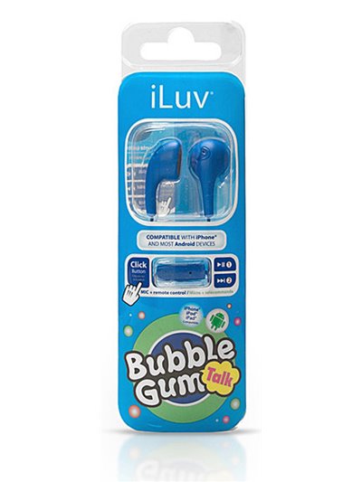 19371 - iLuv Bubble Gum Talk Earphones W/ Mic, Blue - Box:  - Loc: L0