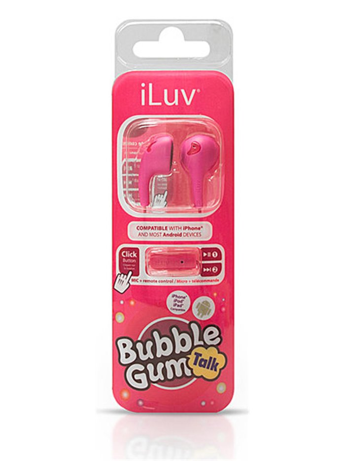 19372 - iLuv Bubble Gum Talk Earphones W/ Mic, Pink - Box:  - Loc: L0