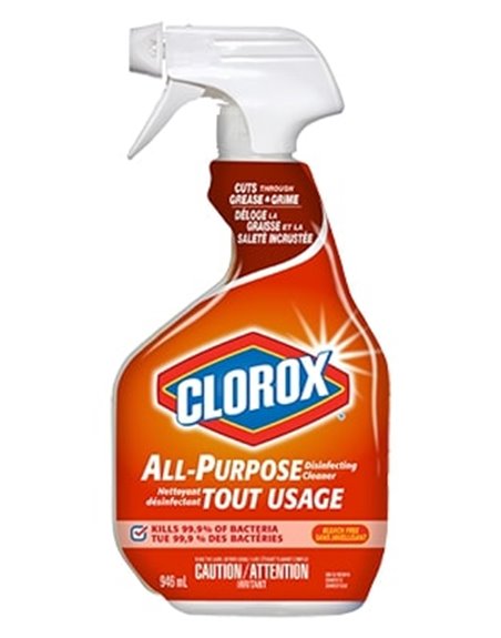 19651 - Clorox Spray, All Purpose Bleach Free - 946ml (Case of 12) - Box:  - Loc: 