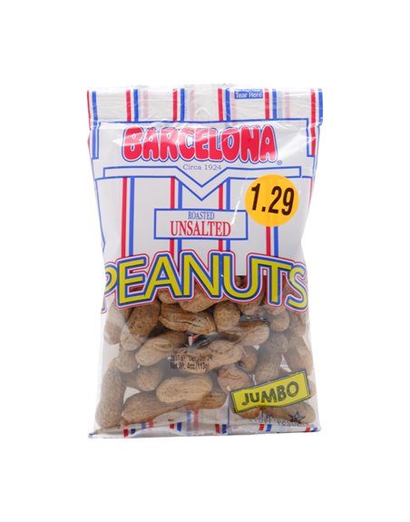 19754 - Barcelona Unsalted In Shell Peanuts (PP $1.29) - 4 oz. (Case of 24) - Box:  - Loc: C.J.1