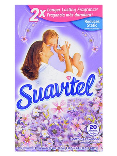 20080 - Suavitel Dryer Sheets, Soothing Lavender - 18ct (Case of 15) - Box:  - Loc: C1