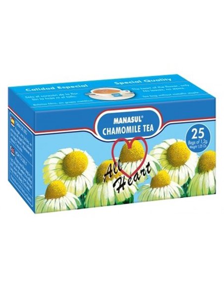 20384 - Manasul Chamomile Tea ( Manzanilla ) - 25 Bags (Pack of 12) - Box:  - Loc: F1