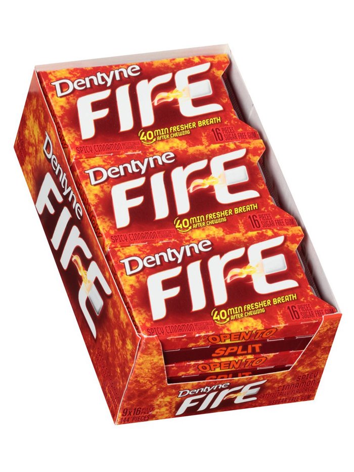 20496 - Dentyne Fire Spicy Cinnamon - 9/16 Pcs - Box:  - Loc: N2