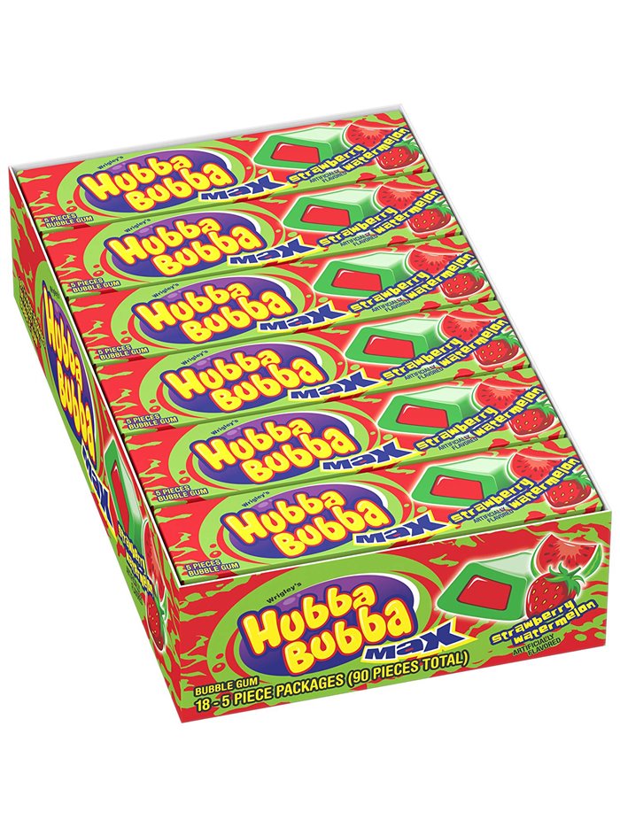 21031 - Hubba Bubble Max Strawberry Watermelon - 18/5 Pieces - Box:  - Loc: N1