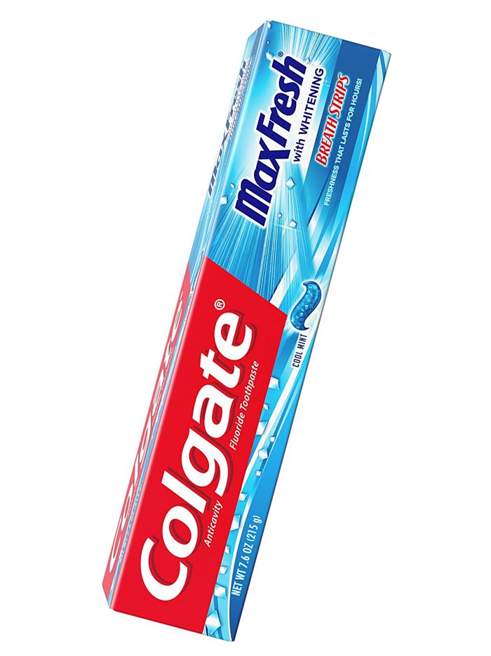 21417 - Colgate Toothpaste, MaxFresh Whitening Breath Strips, Cool Mint  - 7.6oz. - Box:  - Loc: 32M