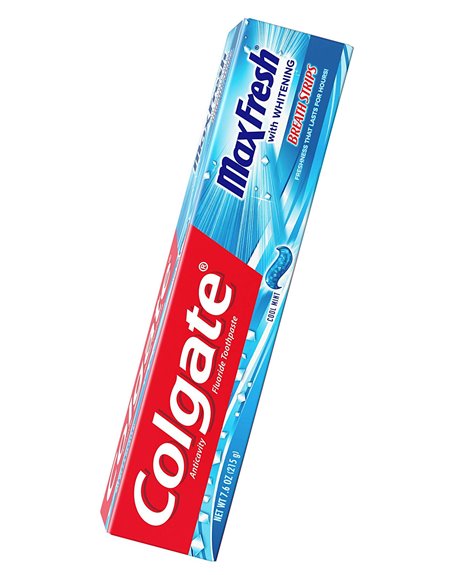 21417 - Colgate Toothpaste, MaxFresh Whitening Breath Strips, Cool Mint  - 7.6oz. - Box:  - Loc: 32M