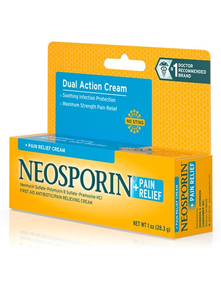 21477 - Neosporin Pain Relief Cream, 1oz - Box:  - Loc: N0