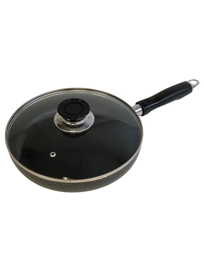 21745 - Wee's Beyond, Aluminum Non-Stick Frying Pan With Lid 12.5"/32cm - Box:  - Loc: J12