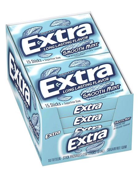 21812 - Extra Gum Smooth Mint - 10/15 Sticks - Box:  - Loc: M11