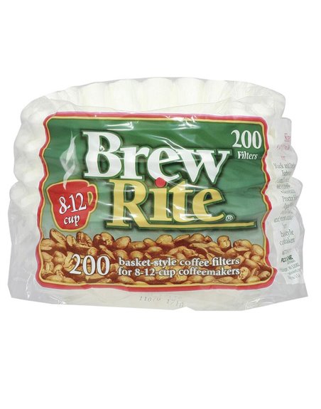 22524 - Brew Rite Coffee Filter, 8-12 Cups - 200ct - Box:  - Loc: J12