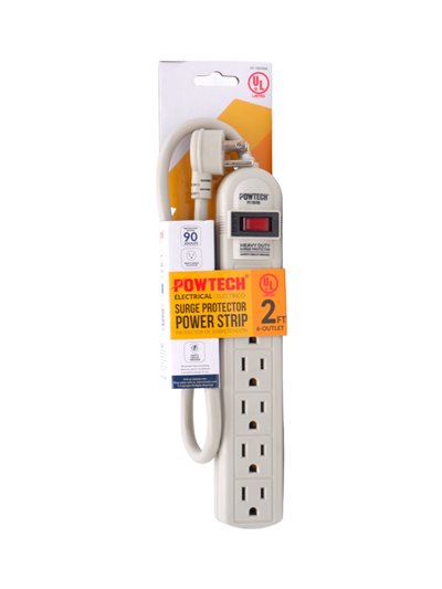 23146 - 6 Outlet UL Surge Protector With Right Angle Plug - Box:  - Loc: B1