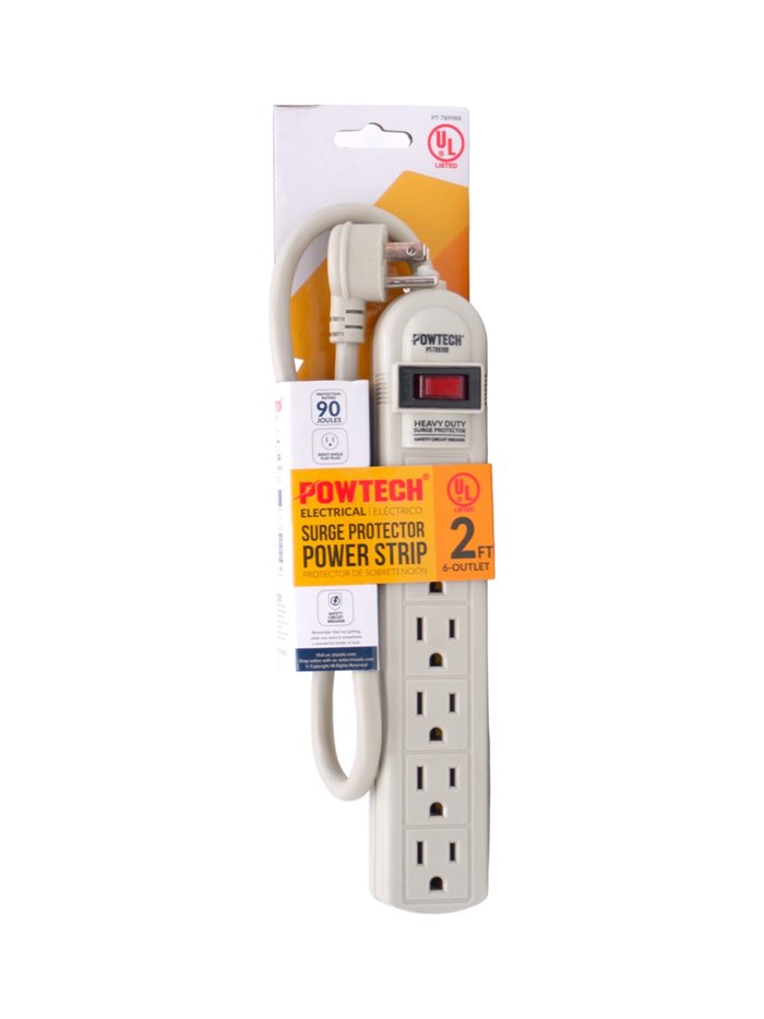 23146 - 6 Outlet UL Surge Protector With Right Angle Plug - Box:  - Loc: B1