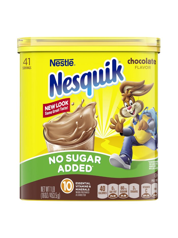 23226 - Nesquik Powder Chocolate (No Sugar Added) - 16 oz. (Pack of 6) - Box:  - Loc: G1