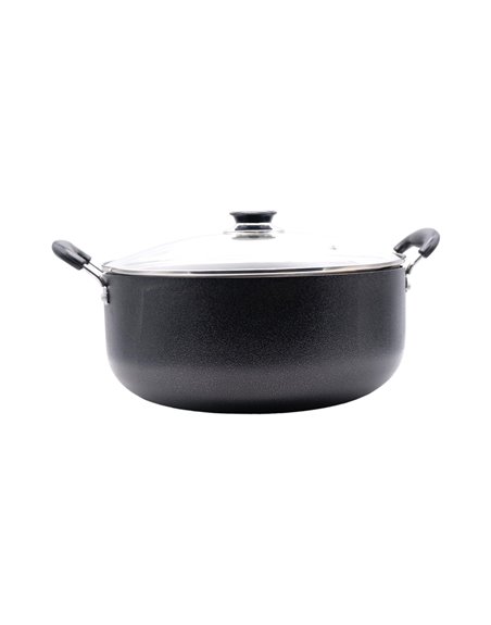 23227 - Wee's Beyond Non-Stick Stock Pot W/Glass Lid 14QT - Box:  - Loc: J11
