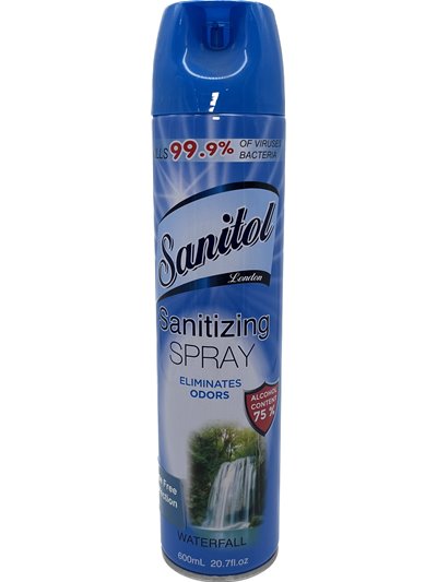23374 - Sanitol Sanitizing Spray, Waterfall - 600ml. (Case of 12) - Box:  - Loc: I5
