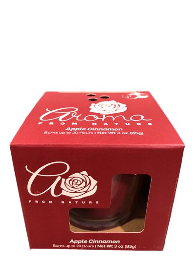 23891 - Aroma Candle Jar, Apple Cinnamon - 3 oz. (Case of 8) - Box:  - Loc: F2