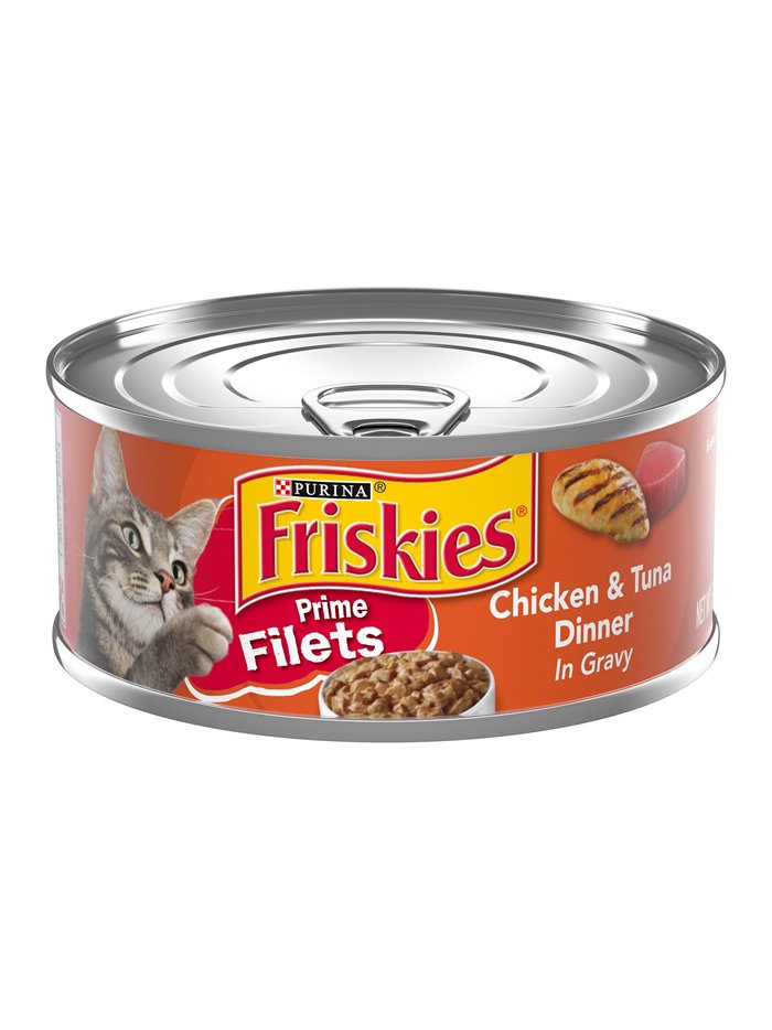 24118 - Friskies Cat Food Chicken & Tuna Dinner In Gravy, 5oz. - (24 Cans) - Box:  - Loc: E12