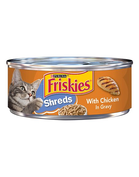 24369 - Friskies Cat Food Shreds Chicken , 5.5 oz. - (24 Cans) - Box:  - Loc: A8
