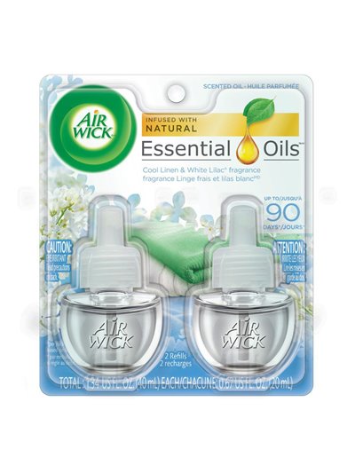 24385 - Air Wick Essential Oils Refill, Cool Linen & White Lilac - 2ct/20ml. (Case of 6) - Box:  - Loc: I7