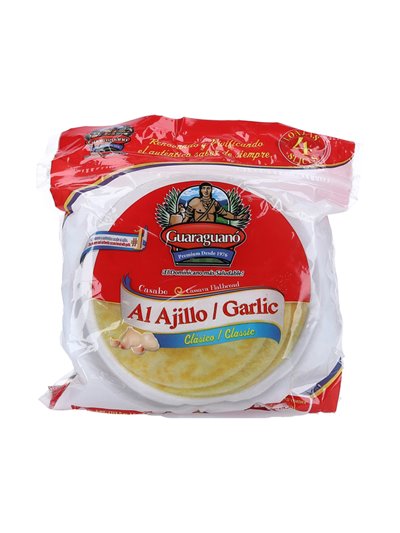 24515 - Cassava Bread Guaraguano Garlic- 4 oz. (Case of 36) - Box:  - Loc: N14