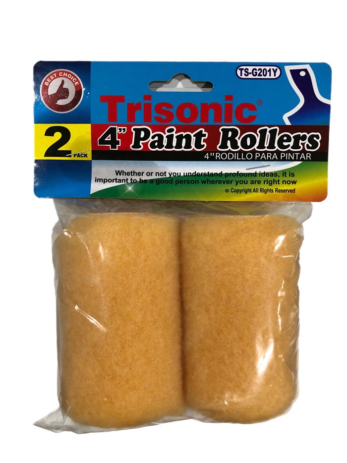 24603 - Trisonic 4" Paint Rollers 2 pieces (TS-G201Y) - Box:  - Loc: A1
