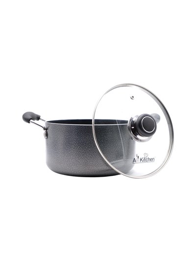 24655 - Ali Kitchen Non-Stick Aluminum Stock Pot W/ Glass Lid - 3.5 Qt - Box:  - Loc: J12