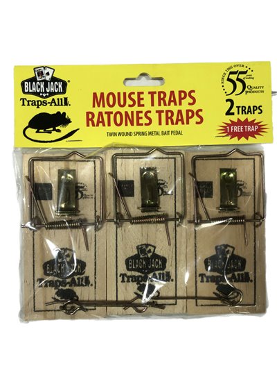 24679 - Black Jack Wooden Mouse Trap Small ( Ratonera Pequena ) - 3 Pack - Box:  - Loc: I13