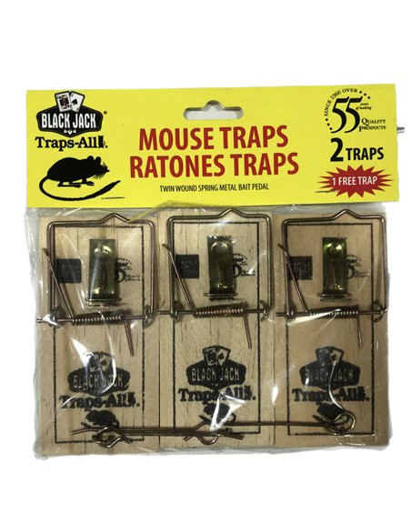 24679 - Black Jack Wooden Mouse Trap Small ( Ratonera Pequena ) - 3 Pack - Box:  - Loc: I13