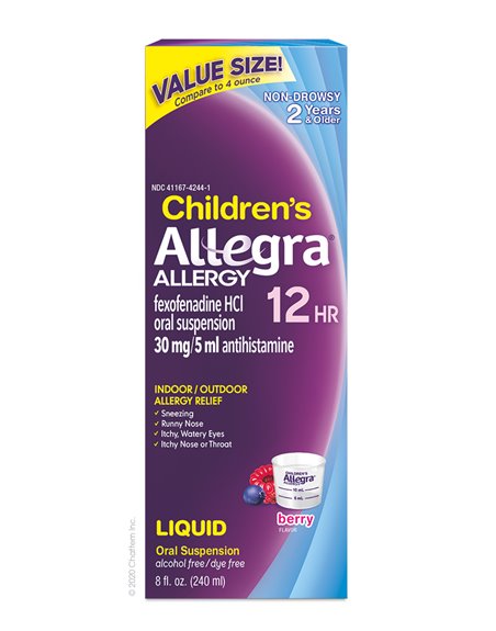 24752 - Allegra Allergy Children's 12 Hr - 8 fl. oz. - Box:  - Loc: K4