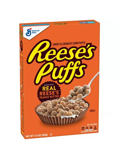 25015 - General Mills Reese's Puffs Cereal - 11.5oz. (Case of 12) - Box:  - Loc: R4