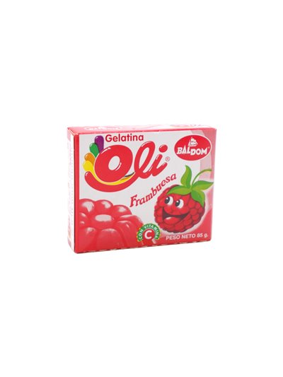 25234 - Baldom Oli Gelatin Raspberry - 3oz. ( Case of 48) - Box:  - Loc: O3