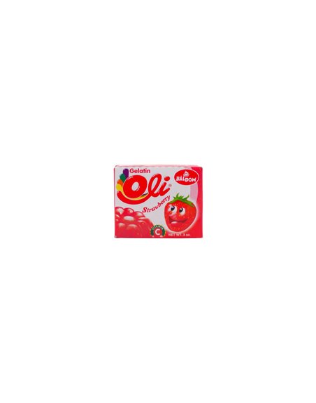 25235 - Baldom Oli Gelatin Strawberry - 3oz. (Case of 12) - Box:  - Loc: O3