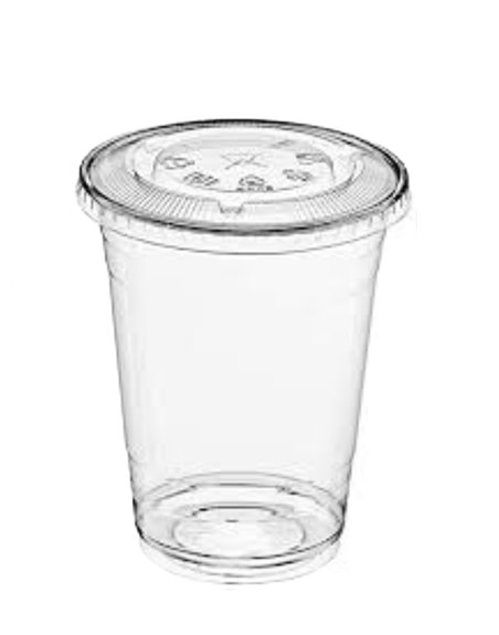25308 - Clear Plastic Cold Cups, With Lid  16 oz. - 1000ct - Box:  - Loc: Q4
