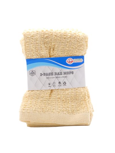 26366 - Bar Mop Set, 100% Cotton,3pc. (Case Of 72) - Box:  - Loc: J7