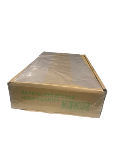26732 - Plastic Clear Bags, High Clarity,  8x4x18EH (Green Letters) 10709238017235 - Box:  - Loc: P4