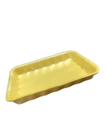 26766 - 4P Yellow Foam Tray 6.75 x 9.25 x 1.31- 500ct 100072212 - Box:  - Loc: 